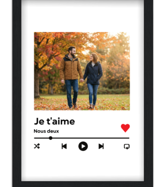 Affiche couple Douce musique — affiche encadrée personnalisée, imprimée en France