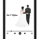 Affiche couple Musique de votre mariage — affiche encadrée personnalisée, imprimée en France