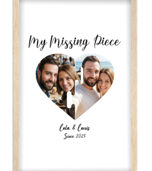 Affiche couple Ma pièce manquante — affiche encadrée personnalisée, imprimée en France
