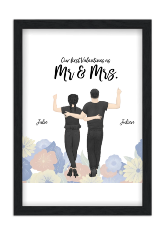 Affiche couple Saint Valentin - Toi et moi Affiche couple Saint Valentin Toi et moi — affiche encadrée personnalisée, imprimée en France
