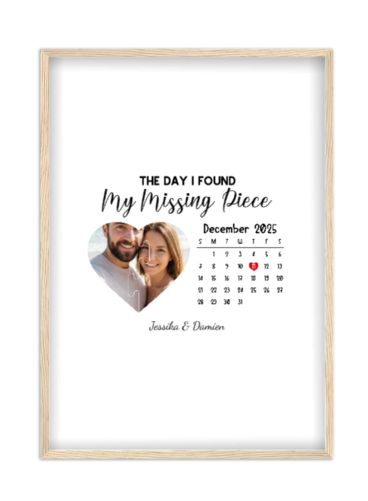 Affiche couple calendrier - Saint Valentin Affiche couple calendrier Saint Valentin — affiche encadrée personnalisée, imprimée en France
