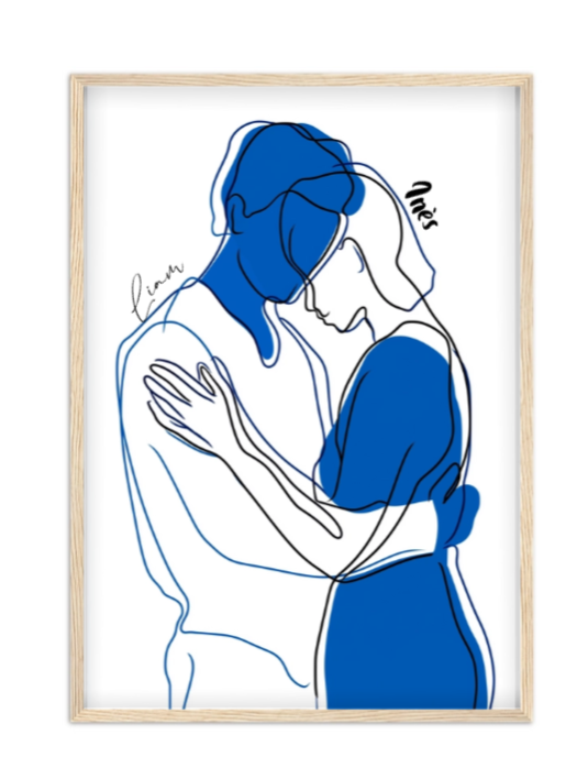Affiche line art bicolore - Eclats de bleu Affiche line art bicolore Eclats de bleu — affiche encadrée personnalisée, imprimée en France