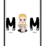 Affiche maman et bébé Meilleure maman du monde — affiche encadrée personnalisée, imprimée en France