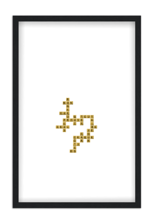 Affiche mots croisés - Mille raisons de t’aimer Affiche mots croisés Mille raisons de t’aimer — affiche encadrée personnalisée, imprimée en France