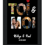 Affiche couple amoureux Toi et moi version noir — affiche encadrée personnalisée, imprimée en France