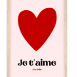 Affiche couple gros coeur A la folie — affiche encadrée personnalisée, imprimée en France