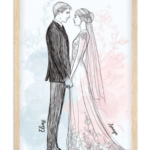 Affiche mariage L&rsquo;amour — affiche encadrée personnalisée, imprimée en France