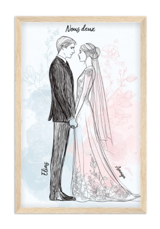 Affiche mariage - L’amour Affiche mariage L’amour — affiche encadrée personnalisée, imprimée en France
