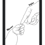 Affiche naissance line art Bébé et moi — affiche encadrée personnalisée, imprimée en France